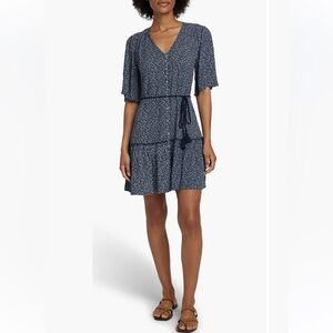 Faherty Orinda tie waist button down Mini Dress XL NWT